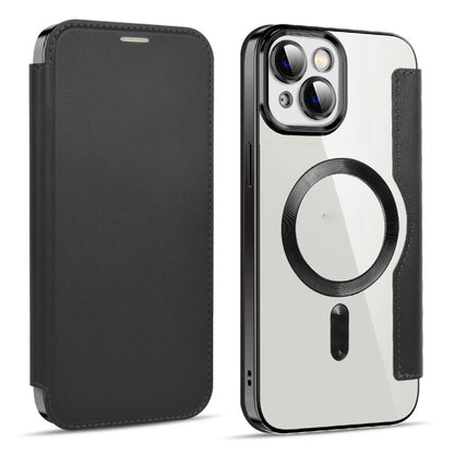 For iPhone 15 Shield MagSafe RFID Anti-theft Leather Phone Case(Black) - iPhone 15 Cases by buy2fix | Online Shopping UK | buy2fix