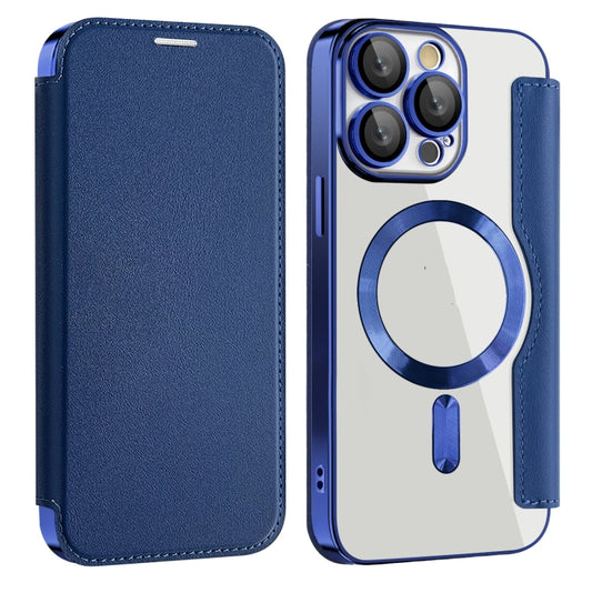 For iPhone 15 Pro Shield MagSafe RFID Anti-theft Leather Phone Case(Dark Blue) - iPhone 15 Pro Cases by buy2fix | Online Shopping UK | buy2fix