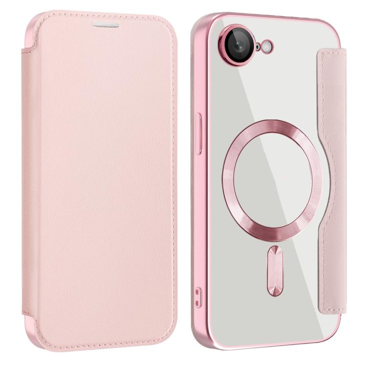 For iPhone 16e Shield MagSafe RFID Anti-theft Leather Phone Case(Pink) - iPhone 16e Cases by buy2fix | Online Shopping UK | buy2fix