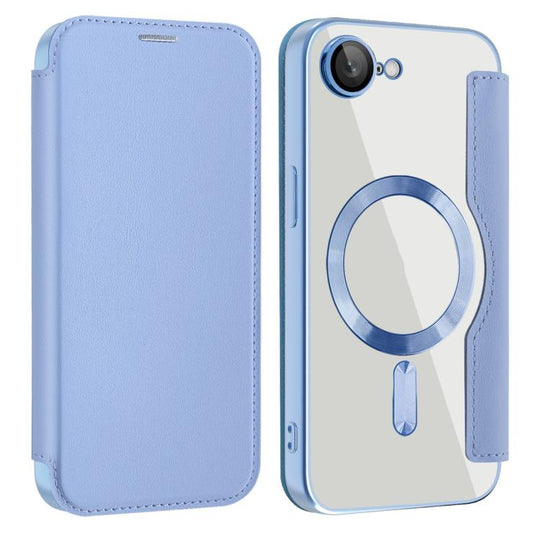 For iPhone 17e / 16e Shield MagSafe RFID Anti-theft Leather Phone Case(Blue)