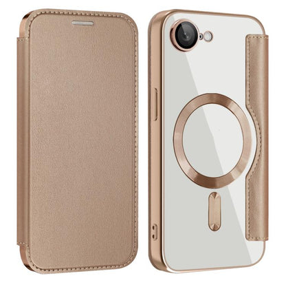 For iPhone 16e Shield MagSafe RFID Anti-theft Leather Phone Case(Desert Gold) - iPhone 16e Cases by buy2fix | Online Shopping UK | buy2fix