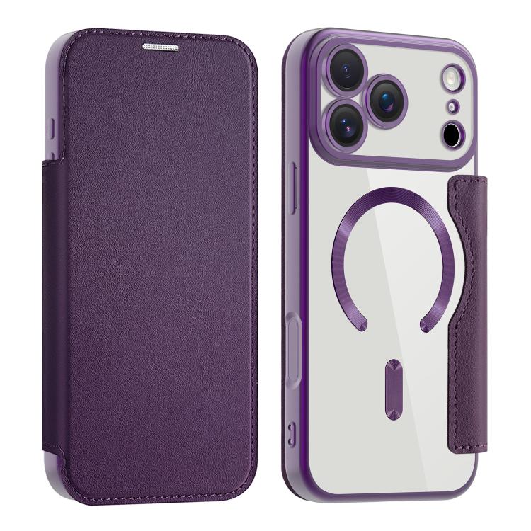 For iPhone 17 Pro Max Shield MagSafe RFID Anti-theft Leather Phone Case(Purple) - iPhone 17 Pro Max Cases by buy2fix | Online Shopping UK | buy2fix