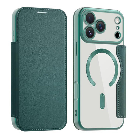 For iPhone 17 Pro Max Shield MagSafe RFID Anti-theft Leather Phone Case(Green) - iPhone 17 Pro Max Cases by buy2fix | Online Shopping UK | buy2fix