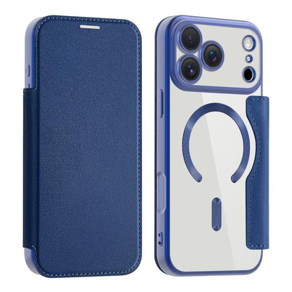 For iPhone 17 Pro Max Shield MagSafe RFID Anti-theft Leather Phone Case(Dark Blue) - iPhone 17 Pro Max Cases by buy2fix | Online Shopping UK | buy2fix