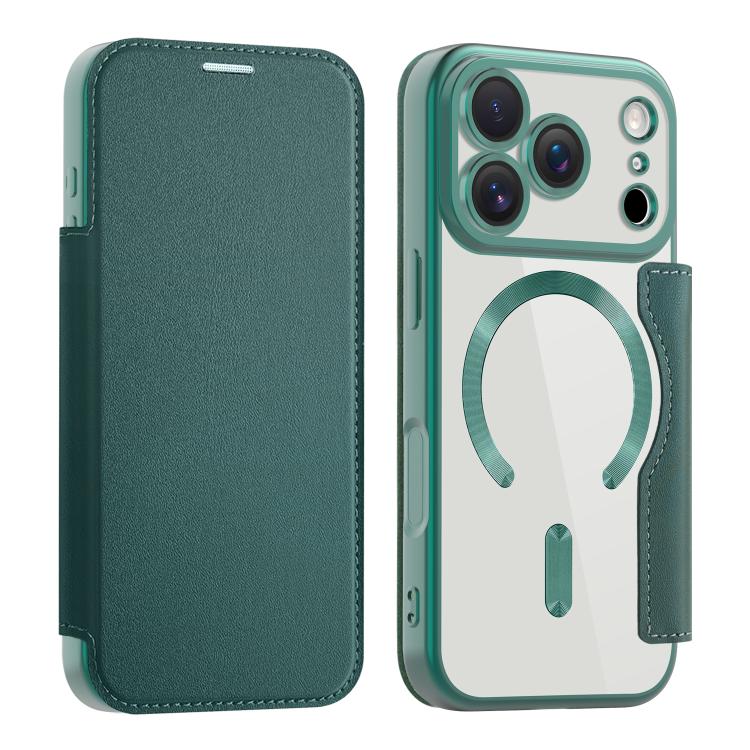 For iPhone 17 Pro Shield MagSafe RFID Anti-theft Leather Phone Case(Green) - iPhone 17 Pro Cases by buy2fix | Online Shopping UK | buy2fix
