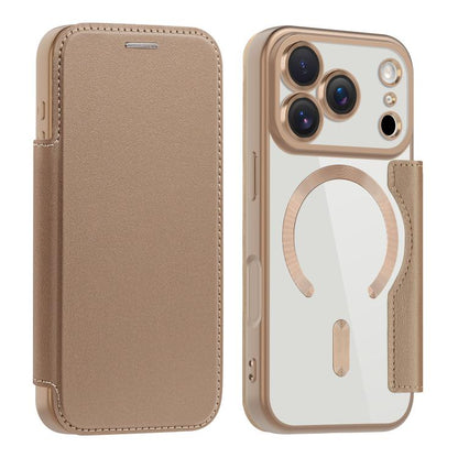 For iPhone 17 Pro Shield MagSafe RFID Anti-theft Leather Phone Case(Desert Gold) - iPhone 17 Pro Cases by buy2fix | Online Shopping UK | buy2fix