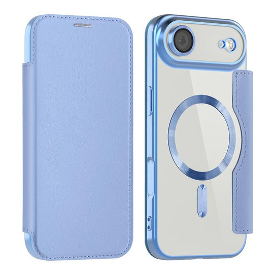For iPhone Air Shield MagSafe RFID Anti-theft Leather Phone Case(Blue)