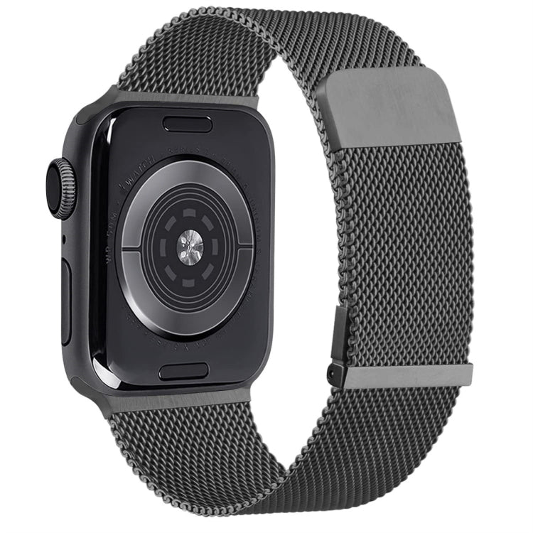For Apple Watch 8 41mm Milan Double Magnetic Steel Mesh Watch Band(Gray) by buy2fix
