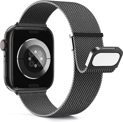 For Apple Watch SE 40mm Milan Double Magnetic Steel Mesh Watch Band(Gray) by buy2fix