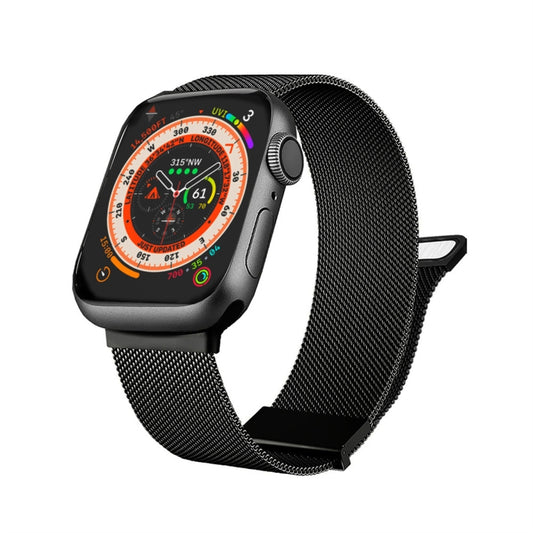 For Apple Watch 6 44mm Milan Double Magnetic Steel Mesh Watch Band(Black) - Watch Bands by buy2fix | Online Shopping UK | buy2fix