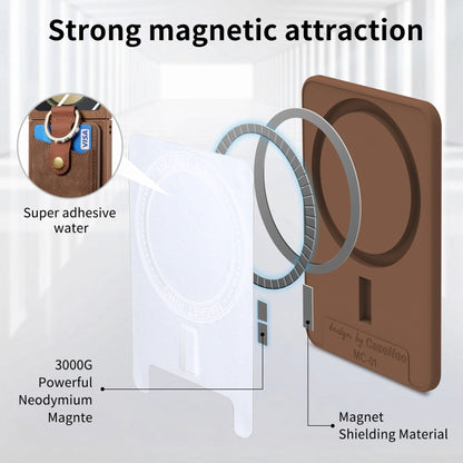 For Samsung Galaxy Z Flip5 5G Integrated Magnetic Card Wallet Diamond-encrusted Ring Phone Case(Brown) - Galaxy Z Flip5 Cases by buy2fix | Online Shopping UK | buy2fix