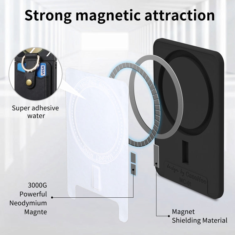 For Samsung Galaxy Z Flip5 5G Integrated Magnetic Card Wallet Diamond-encrusted Ring Phone Case(Black) - Galaxy Z Flip5 Cases by buy2fix | Online Shopping UK | buy2fix