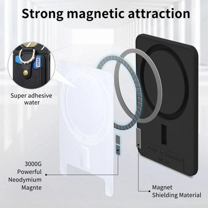 For Samsung Galaxy Z Flip5 5G Integrated Magnetic Card Wallet Diamond-encrusted Ring Phone Case(Black) - Galaxy Z Flip5 Cases by buy2fix | Online Shopping UK | buy2fix