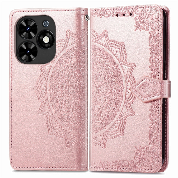 For Tecno Spark Go 2024 Mandala Flower Embossed Leather Phone Case(Rose Gold) by buy2fix