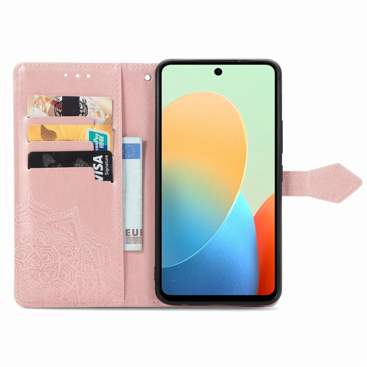 For Tecno Spark Go 2024 Mandala Flower Embossed Leather Phone Case(Rose Gold) by buy2fix