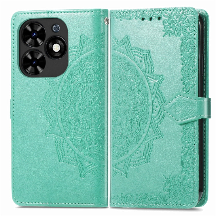 For Tecno Spark Go 2024 Mandala Flower Embossed Leather Phone Case(Green) by buy2fix