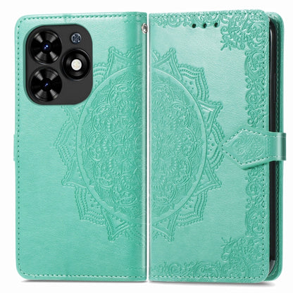 For Tecno Spark Go 2024 Mandala Flower Embossed Leather Phone Case(Green) by buy2fix