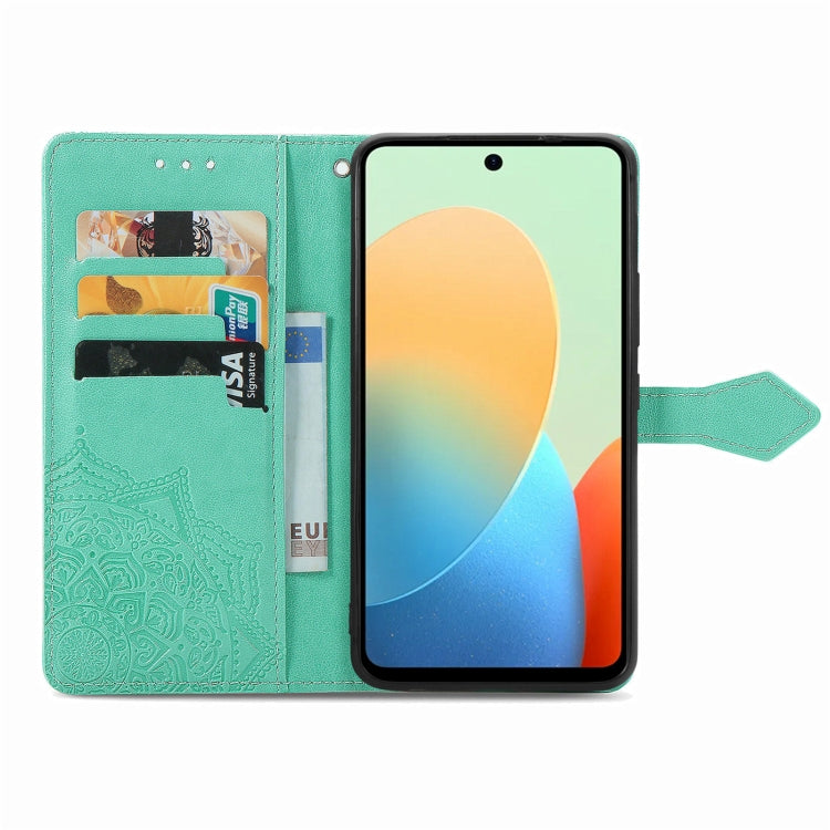 For Tecno Spark Go 2024 Mandala Flower Embossed Leather Phone Case(Green) by buy2fix