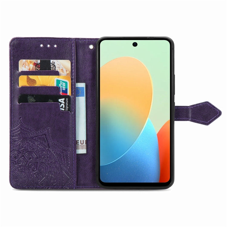 For Tecno Spark Go 2024 Mandala Flower Embossed Leather Phone Case(Purple) by buy2fix