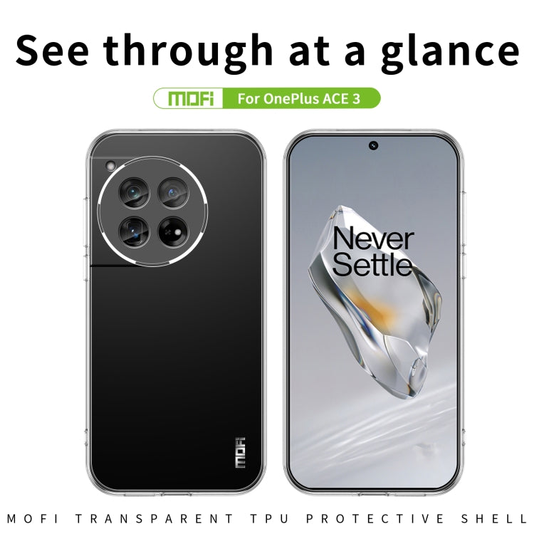 For OnePlus Ace 3 MOFI Ming Series Ultra-thin TPU Phone Case(Transparent) - OnePlus Cases by MOFI | Online Shopping UK | buy2fix