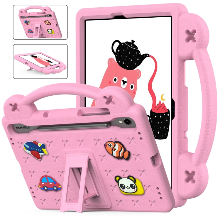 For Samsung Galaxy Tab S8 X700 Handle Kickstand Children EVA Shockproof Tablet Case(Pink) by buy2fix