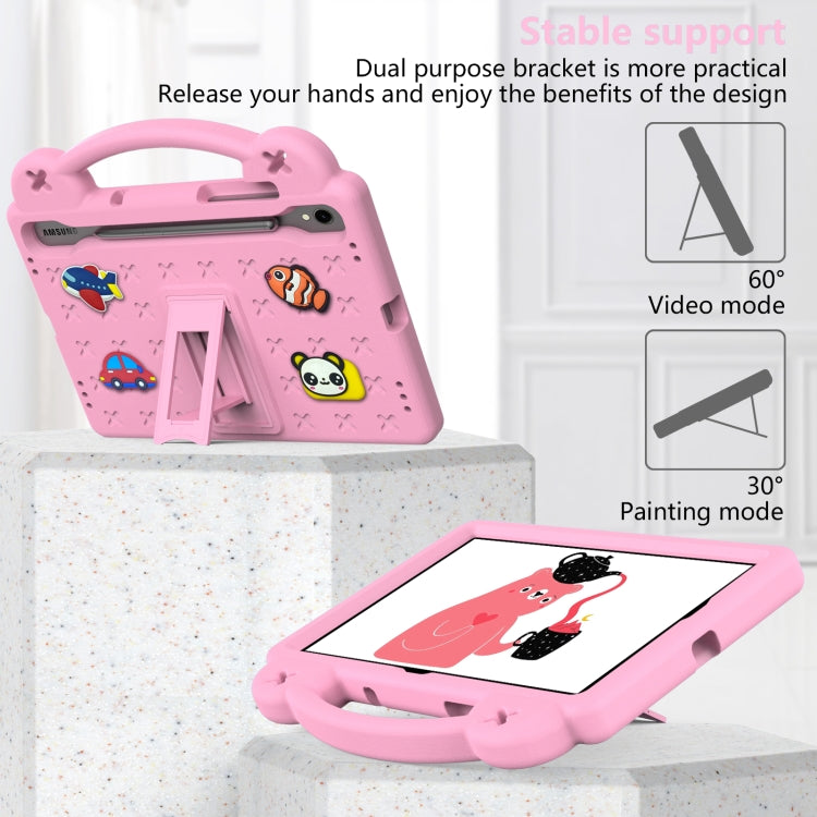 For Samsung Galaxy Tab S8 X700 Handle Kickstand Children EVA Shockproof Tablet Case(Pink) by buy2fix
