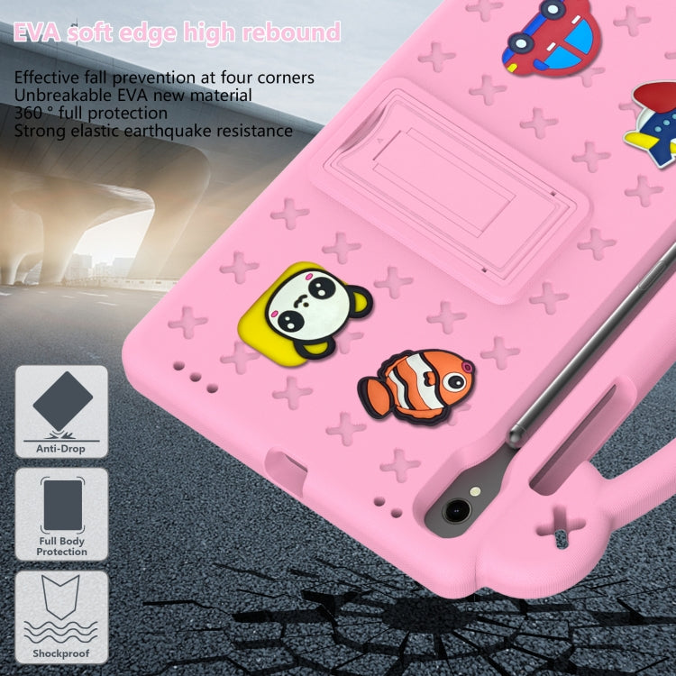 For Samsung Galaxy Tab S8 X700 Handle Kickstand Children EVA Shockproof Tablet Case(Pink) by buy2fix