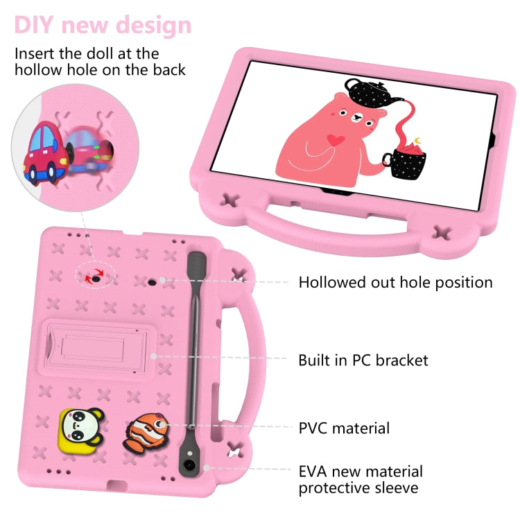 For Samsung Galaxy Tab S8 X700 Handle Kickstand Children EVA Shockproof Tablet Case(Pink) by buy2fix