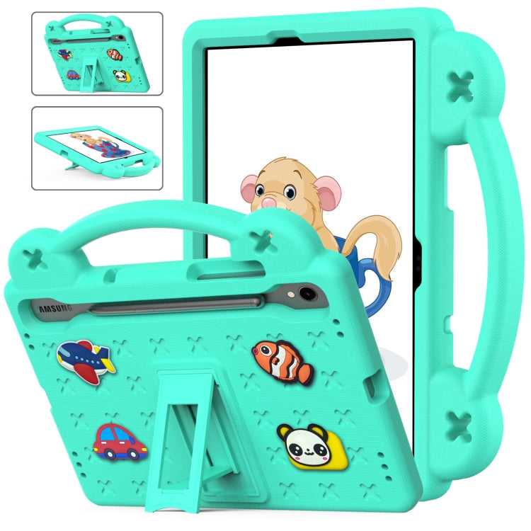 For Samsung Galaxy Tab S8 X700 Handle Kickstand Children EVA Shockproof Tablet Case(Mint Green) by buy2fix