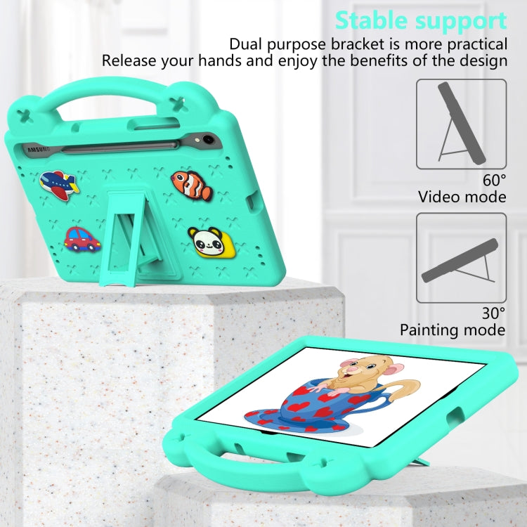 For Samsung Galaxy Tab S8 X700 Handle Kickstand Children EVA Shockproof Tablet Case(Mint Green) by buy2fix