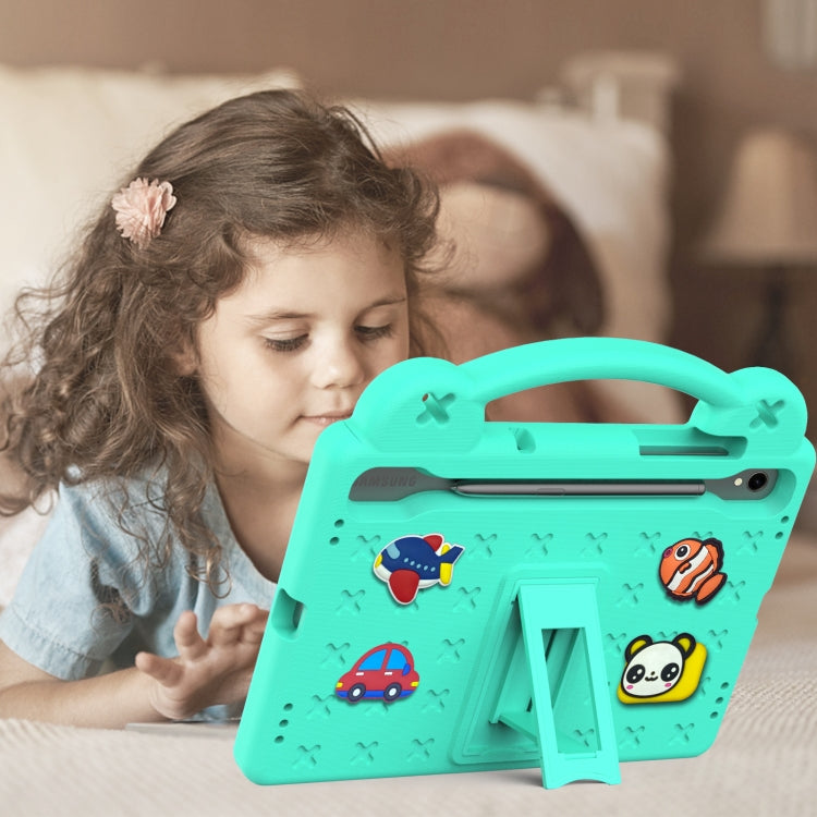 For Samsung Galaxy Tab S8 X700 Handle Kickstand Children EVA Shockproof Tablet Case(Mint Green) by buy2fix