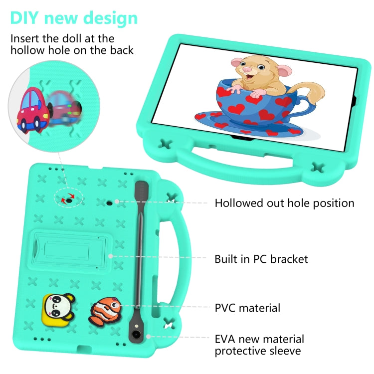 For Samsung Galaxy Tab S8 X700 Handle Kickstand Children EVA Shockproof Tablet Case(Mint Green) by buy2fix