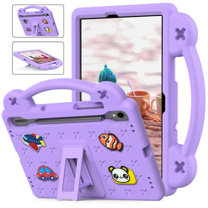 For Samsung Galaxy Tab S8 X700 Handle Kickstand Children EVA Shockproof Tablet Case(Light Purple) by buy2fix