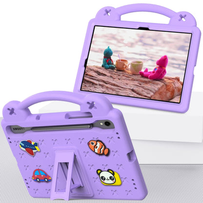 For Samsung Galaxy Tab S8 X700 Handle Kickstand Children EVA Shockproof Tablet Case(Light Purple) by buy2fix