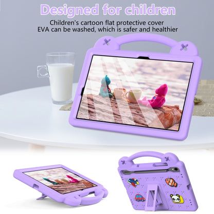 For Samsung Galaxy Tab S8 X700 Handle Kickstand Children EVA Shockproof Tablet Case(Light Purple) by buy2fix