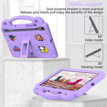 For Samsung Galaxy Tab S8 X700 Handle Kickstand Children EVA Shockproof Tablet Case(Light Purple) by buy2fix