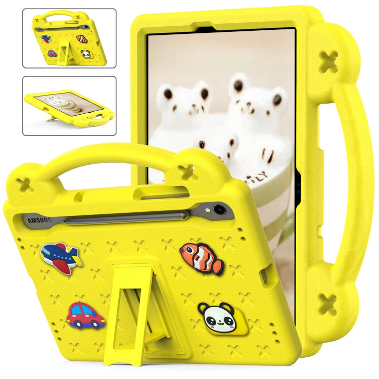 For Samsung Galaxy Tab S8 X700 Handle Kickstand Children EVA Shockproof Tablet Case(Yellow) by buy2fix