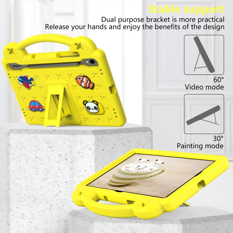 For Samsung Galaxy Tab S8 X700 Handle Kickstand Children EVA Shockproof Tablet Case(Yellow) by buy2fix