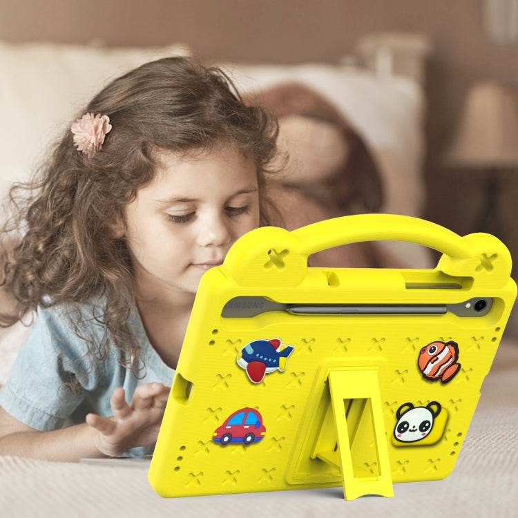 For Samsung Galaxy Tab S8 X700 Handle Kickstand Children EVA Shockproof Tablet Case(Yellow) by buy2fix