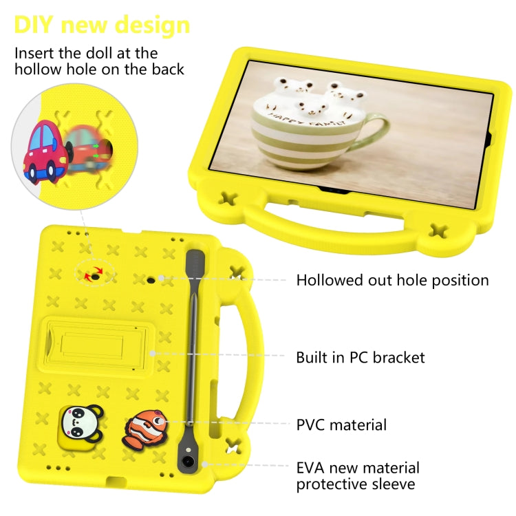 For Samsung Galaxy Tab S8 X700 Handle Kickstand Children EVA Shockproof Tablet Case(Yellow) by buy2fix