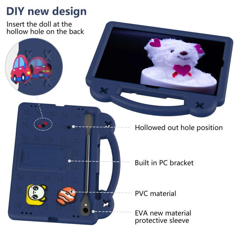 For Samsung Galaxy Tab S8 X700 Handle Kickstand Children EVA Shockproof Tablet Case(Navy Blue) by buy2fix
