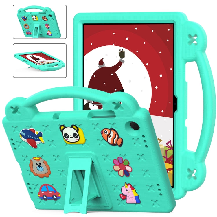 For Samsung Galaxy Tab A11+ / A9+ Handle Kickstand Children EVA Shockproof Tablet Case(Mint Green) by buy2fix