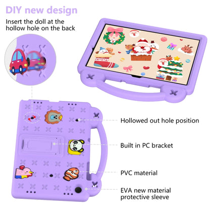 For Samsung Galaxy Tab A9+ X216B Handle Kickstand Children EVA Shockproof Tablet Case(Light Purple) - Galaxy Tab A9+ by buy2fix | Online Shopping UK | buy2fix