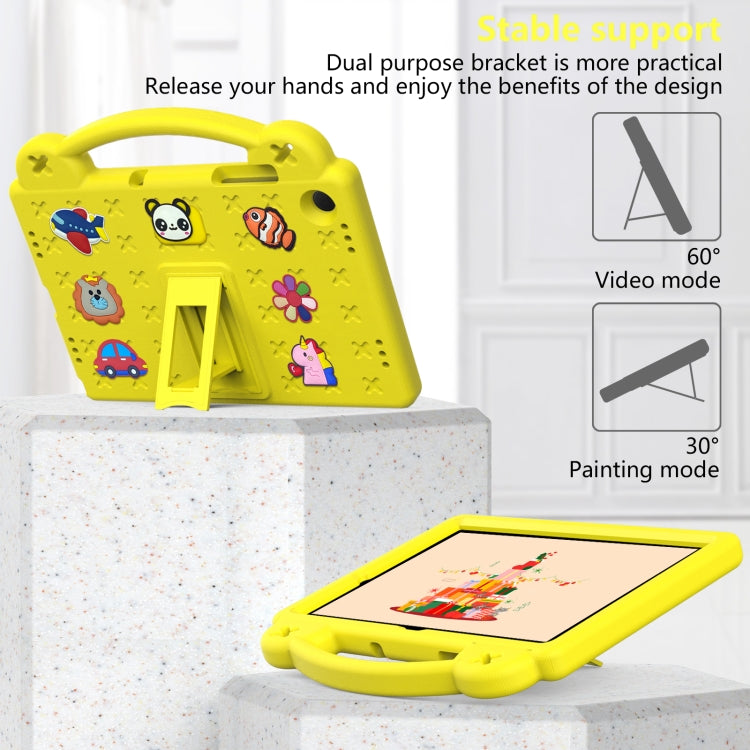 For Samsung Galaxy Tab A9+ X216B Handle Kickstand Children EVA Shockproof Tablet Case(Yellow) - Galaxy Tab A9+ by buy2fix | Online Shopping UK | buy2fix