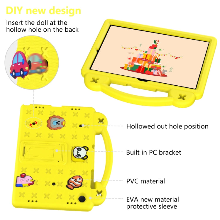 For Samsung Galaxy Tab A9+ X216B Handle Kickstand Children EVA Shockproof Tablet Case(Yellow) - Galaxy Tab A9+ by buy2fix | Online Shopping UK | buy2fix