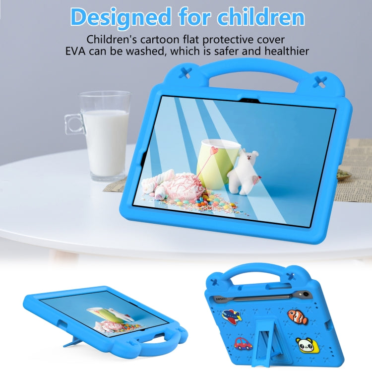 For Samsung Galaxy Tab S9 FE / X510N Handle Kickstand Children EVA Shockproof Tablet Case(Sky Blue) by buy2fix