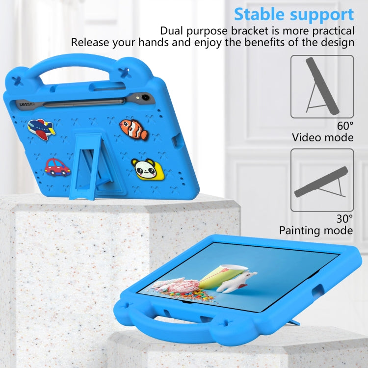 For Samsung Galaxy Tab S9 FE / X510N Handle Kickstand Children EVA Shockproof Tablet Case(Sky Blue) by buy2fix