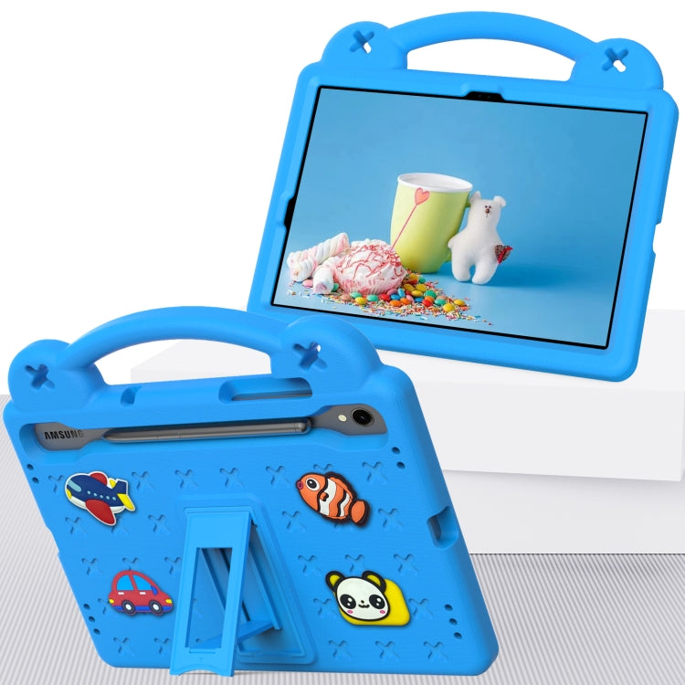 For Samsung Galaxy Tab S9 FE / X510N Handle Kickstand Children EVA Shockproof Tablet Case(Sky Blue) by buy2fix