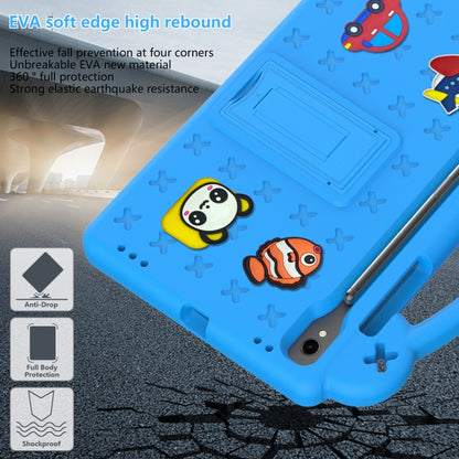 For Samsung Galaxy Tab S9 FE / X510N Handle Kickstand Children EVA Shockproof Tablet Case(Sky Blue) by buy2fix