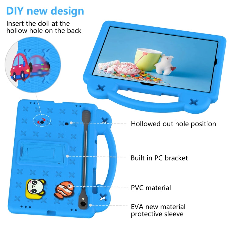 For Samsung Galaxy Tab S9 FE / X510N Handle Kickstand Children EVA Shockproof Tablet Case(Sky Blue) by buy2fix